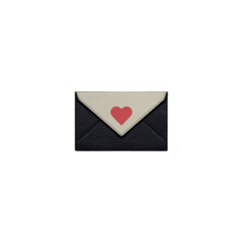 Black envelope white flap red heart love letter romantic minimal style isolated on transparent background textured paper simple design emotional message png
