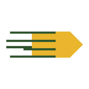giallo freccia con verde linee, geometrico forma, moderno disegno, isolato su trasparenza sfondo, simboleggiante velocità e direzione, adatto per Infografica o presentazione uso png