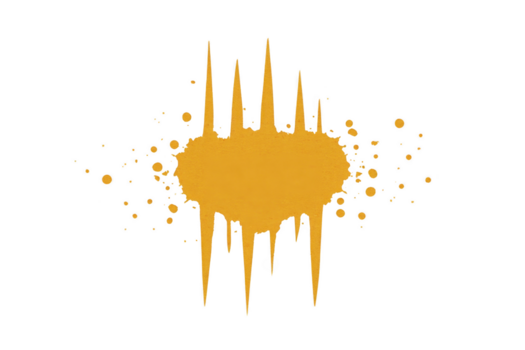 Yellow paint splatter with drips and scattered droplets, abstract grunge style, isolated on transparent background, creative artistic design element, energetic and dynamic mood png