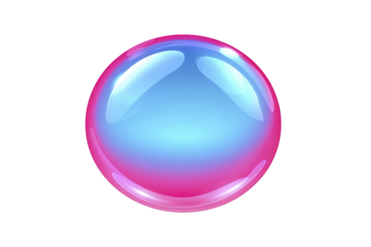 glansig sfär blå och rosa lutning skinande yta 3d tolkning isolerat på transparent bakgrund modern abstrakt design vibrerande Färg digital konst lekfull humör rena stil png