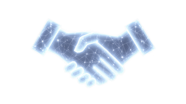 digitale stretta di mano raggiante futuristico tecnologia Rete associazione accordo attività commerciale connessione innovazione digitale stretta di mano raggiante con futuristico Rete Linee simboleggiante tecnologia png