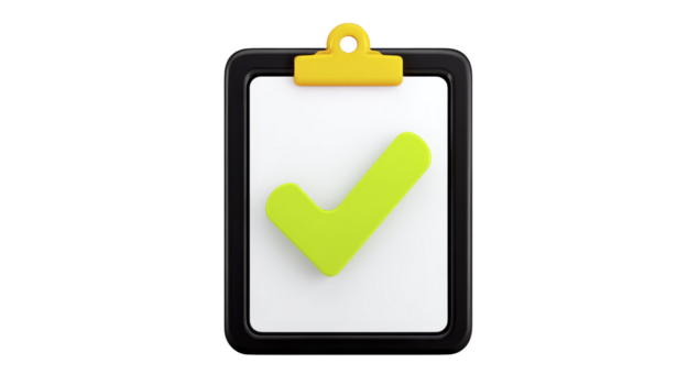 Clipboard check mark approval completed document success validation confirmation symbol and icon illustrate concept of achievement or task completion with cheerful vibe png