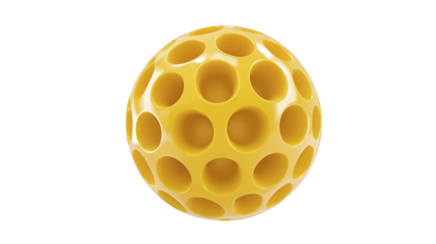 geel gebied meetkundig patroon hol ontwerp modern abstract 3d renderen creatief vorm speels glad oppervlakte geïsoleerd uniek structuur png
