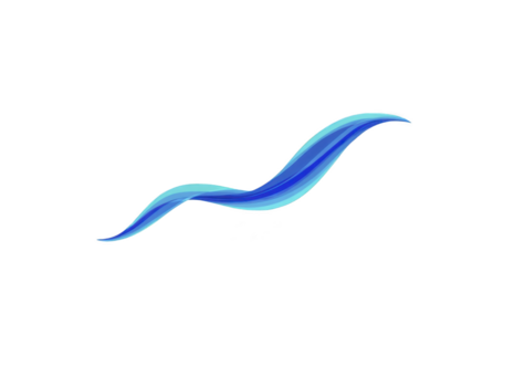 Abstract blue wave design, smooth flowing curve with gradient shades of blue, isolated on transparent background, modern and dynamic, suitable for creative, technology, or water themes png