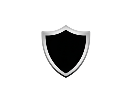 nero scudo con argento confine isolato su trasparente sfondo simboleggia protezione sicurezza e difesa adatto per digitale design ragnatela icona o emblema uso png