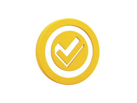 giallo dai un'occhiata marchio icona circolare simbolo isolato su trasparente sfondo che rappresentano approvazione conferma successo o completato compito moderno e minimalista stile png