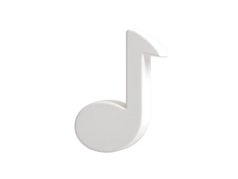 branco musical Nota símbolo isolado em transparente fundo, simples projeto, limpar \ limpo e minimalista, representando música, som, e criatividade, adequado para digital ou impressão usar png