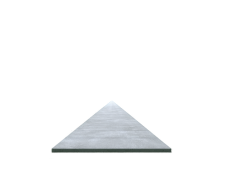 Concrete triangle platform minimalistic geometric shape isolated on transparency background modern architecture element abstract perspective clean lines simplicity creative design png