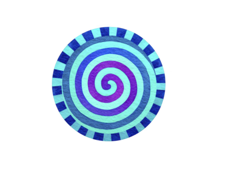 blauw spiraal patroon circulaire abstract ontwerp hypnotiserend kolken levendig concentrisch ringen meetkundig kunst getextureerde oppervlakte speels en dynamisch zichtbaar modern stijl geïsoleerd Aan transparantie achtergrond png