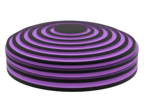 Purper en zwart concentrisch cirkel patroon, abstract meetkundig ontwerp, 3d ronde vorm geven aan, modern minimaal stijl, geïsoleerd Aan transparantie achtergrond, creatief zichtbaar kunst png