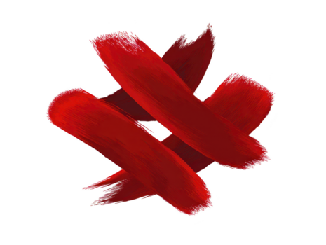 rot Pinselstrich abstrakt Kunst, Fett gedruckt Farbe Textur, isoliert auf transparent Hintergrund, modern kreativ Design, ausdrucksvoll und dynamisch, geeignet zum Digital Kunstwerk oder Grafik Projekte png