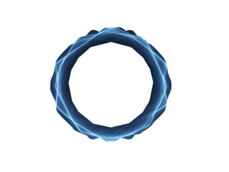 brilhando azul circular abstrato luz anel com suave energia ondas, futurista digital projeto, isolado em transparência fundo, moderno tecnologia conceito, dinâmico e vibrante visual efeito png