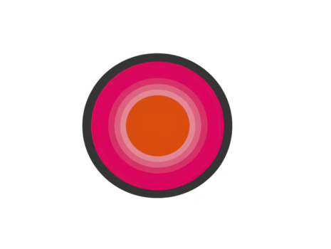 abstract concentrisch cirkel ontwerp met levendig oranje en roze verloop, modern minimaal stijl, geïsoleerd Aan transparant achtergrond, creatief meetkundig patroon, energiek en stoutmoedig png