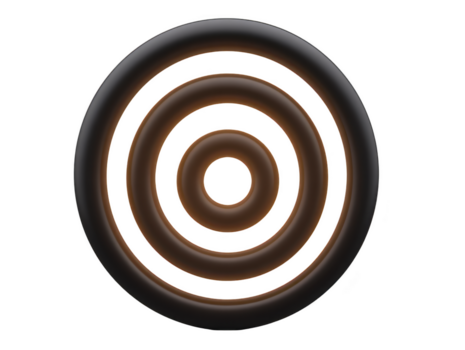 brun cirkel koncentrisk ringa abstrakt geometrisk 3d metallisk isolerat modern minimal design. brun koncentrisk ringar form geometrisk abstrakt 3d form med metallisk se isolerat transparent png