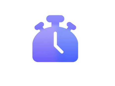 stoppur ikon lutning blå och lila isolerat på transparent bakgrund symboliserar tid förvaltning nedräkning brådskande karaktär och effektivitet i modern minimal stil png
