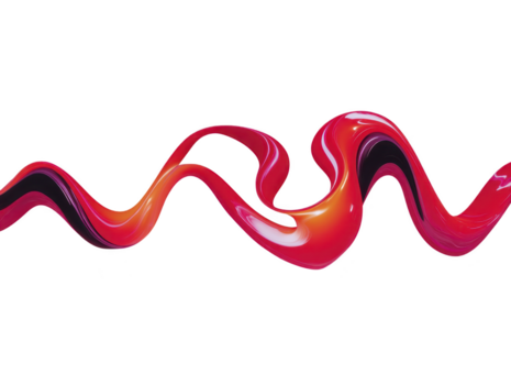 rosso astratto onda fluido forma lucido struttura moderno arte dinamico movimento isolato su trasparente sfondo creativo design vivace colore digitale illustrazione energico stile png