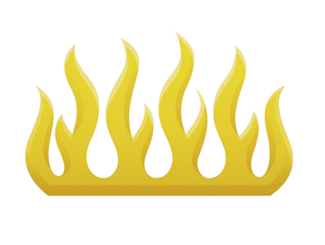 gul flamma ikon med stiliserade brand form isolerat på transparent bakgrund symboliserar värme energi och passionen lämplig för digital design webb eller app gränssnitt png