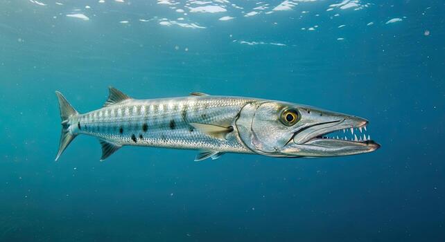 Barracuda in the Deep Blue Sea - A Predators Gaze. photo