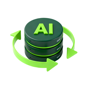 3d ai Daten Server Zyklus und Maschine Lernen Lager Symbol png