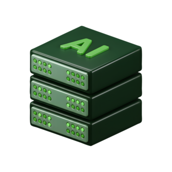 artificial inteligencia servidor base de datos apilar 3d icono png