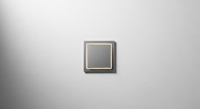 un cuadrado ligero cambiar en un pared en un blanco habitación foto