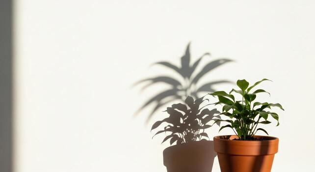 un en conserva planta en un mesa con un sombra foto