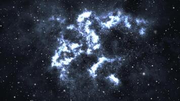 Abstract Cosmic Energy Flow Background with Glowing Nebula Clouds and Stars in Deep Outer Space Animation video