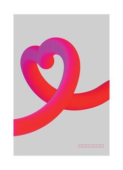 Abstract Heart Shape Design with Gradient Colors and Minimal Geometric Art Style vector