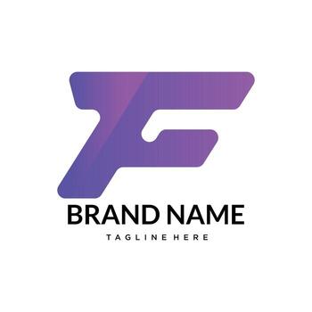 FluxForm F Gradient Velocity Logo for Tech, SaaS Digital Innovation vector