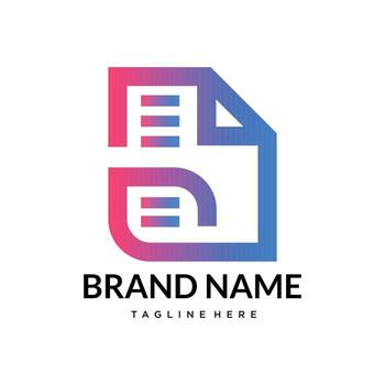 Gradient Document Logo Modern Branding for Digital Content, Publishing SaaS Platforms vector