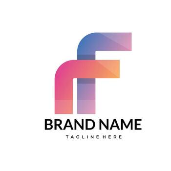 doble F degradado logo superposición resumen símbolo para moderno marca vector