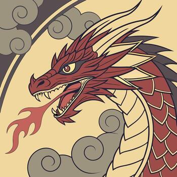 Japanese dragon. in the style of detailed multi-layered compositions. close-up. colorful bright vector