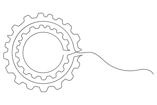 Settings continuous one line drawing minimal style vector
