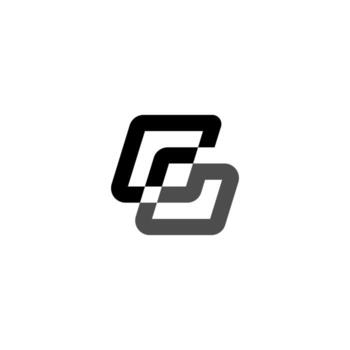 abstract design of two letters F and B vector