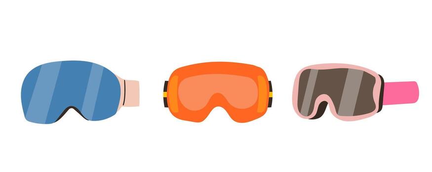 Set Skiing and snowboard goggles flat icon. You can be used goggles icon for several purposes like websites, print templates, presentation templates, promotional materials, web and mobile phone apps. vector