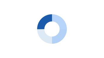 Flickering solid blue arcs forming circle loading icon animation. Animated loader isolated on white transparent. Web design component 4K . Buffer, spinner, preloader. User interface element video