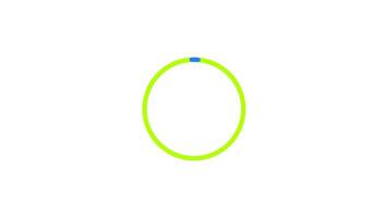 azul segmento relleno extensión fuera dentro verde anillo cargando icono animación. agujas del reloj rotación movimiento. animado cargador aislado en blanco transparente. web diseño 4k . buffer, hilandero, precargador video