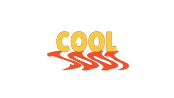 animado negrita Jerga frio con dinámica distorsionado sombra. casual palabra de aprobación, positivo reacción. adolescente comunicación. naranja texto animación con psicodélico ondulado efecto. 70s miedoso movimiento gráficos video