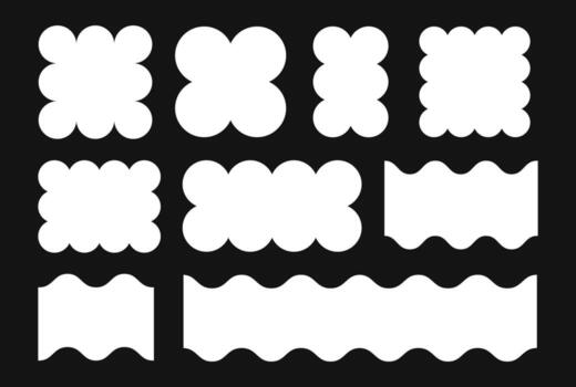 Set of Abstract Blob Shapes and Rounded Squares vector