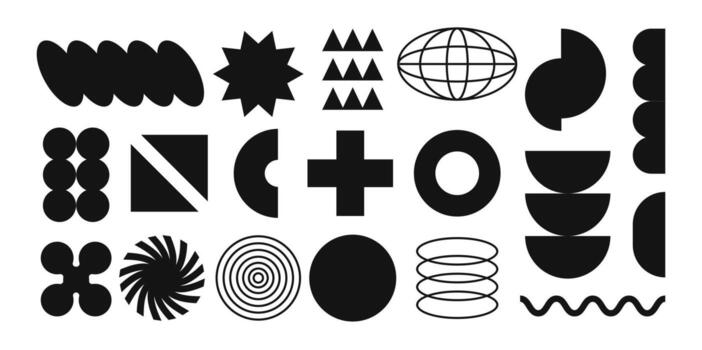 Set of Abstract Geometric Shapes and Elements vector