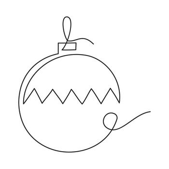 Minimalist one-line Christmas ornaments arranged delicately on a soft background. Elegant holiday shapes sketched with continuous flowing lines. vector