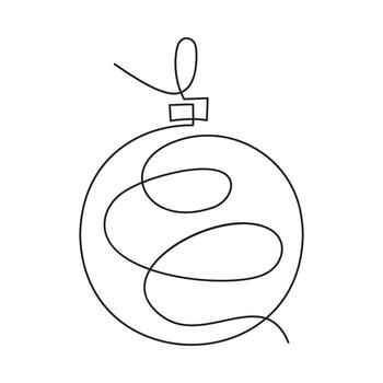 Minimalist one-line Christmas ornaments arranged in a simple, elegant collection. Delicate holiday shapes crafted with continuous single strokes. vector