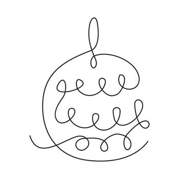 Minimalist one-line Christmas ornaments arranged delicately. Elegant holiday decorations with simple, continuous line art design on a clean background. vector