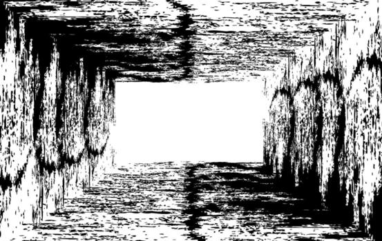 Abstract grunge tunnel frame illustration with a textured old paper effect, ideal for backgrounds, photography overlays, and artistic visual projects. vector