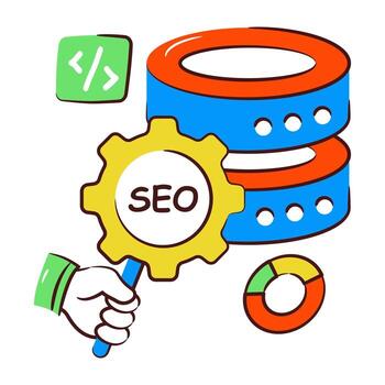 un icono diseño de seo base de datos vector
