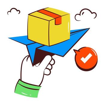 An editable design icon of send parcel vector