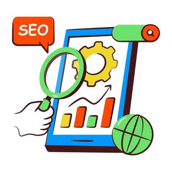 Modern design icon of mobile analytics vector