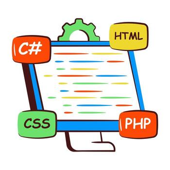 Unique hand drawn design icon of system coding vector