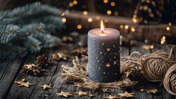 Kerze Beleuchtung oben ein gemütlich Urlaub Szene mit Dekorationen video