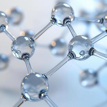 moléculas conectado por Delgado varillas crear un complejo estructura en un fotorrealista representación exhibiendo científico belleza y precisión foto